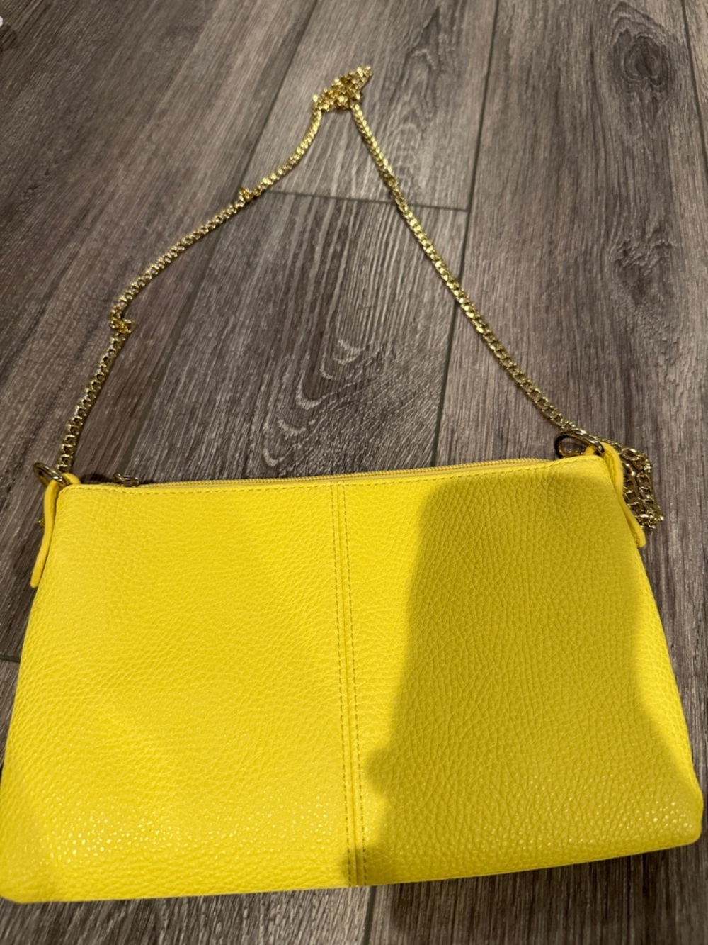 Yellow Leather Chain-Handle Women’s Shoulder Bag